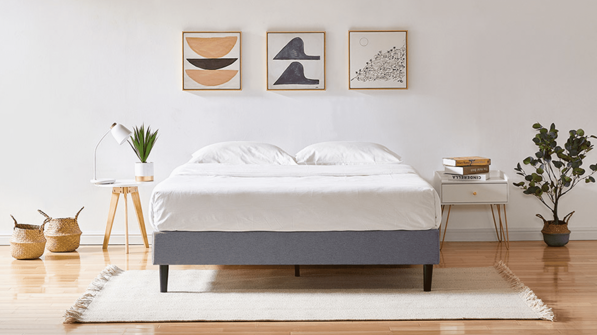 Silk & Snow Platform Bed Frame