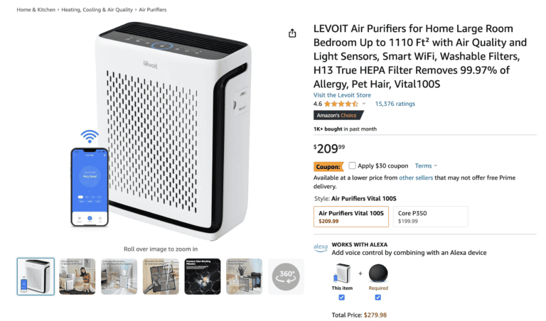 Amazon Canada Levoit 100S