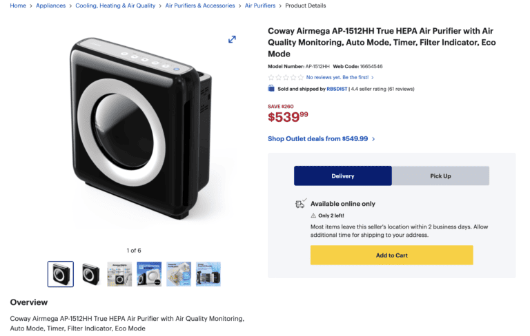 Best Buy Canada Coway Airmega AP-15112HH