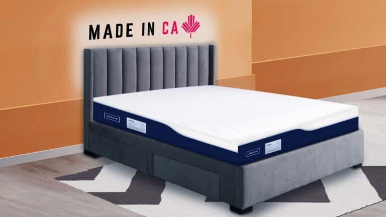 Octave Vista Mattress sitting on the bed frame in the Made in CA sleep room