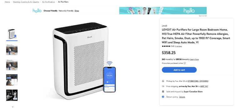 Walmart Canada Levoit 100S