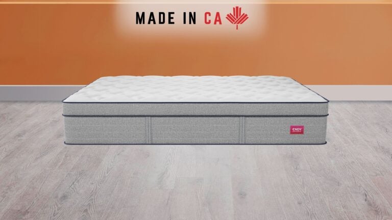 The Endy Hybrid Mattress in Made in CA Setting without Bed Frame