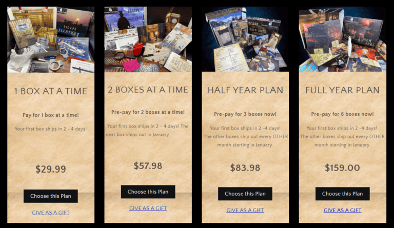 Escape the Crate Prepaid Plans