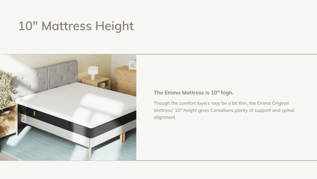 Ultimate Mattress Emma Original Height