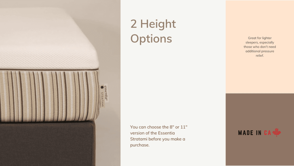 Ultimate Mattress Essential Stratami Height