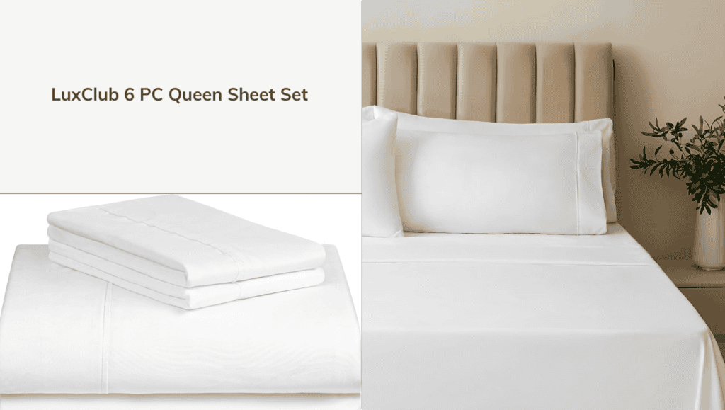 LuxClub 6 PC Queen Sheet Set