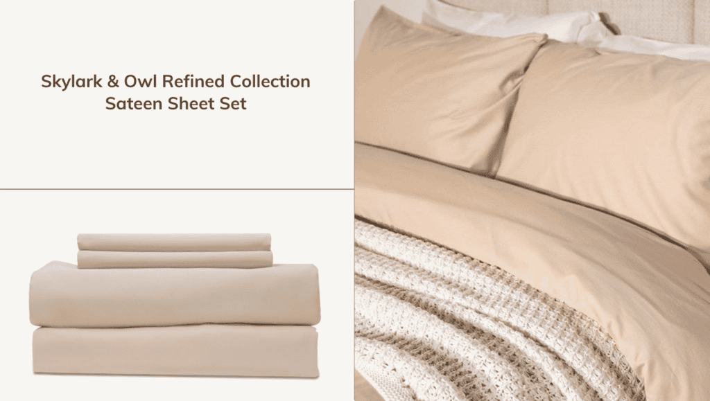 Skylark Owl Refined Collection Sateen Sheet Set