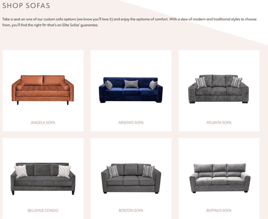 Elite Sofa Designs Sofa Page