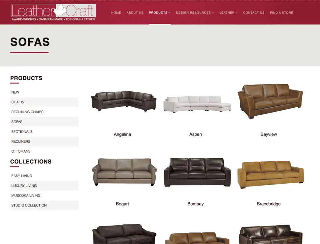 LeatherCraft Sofa Page