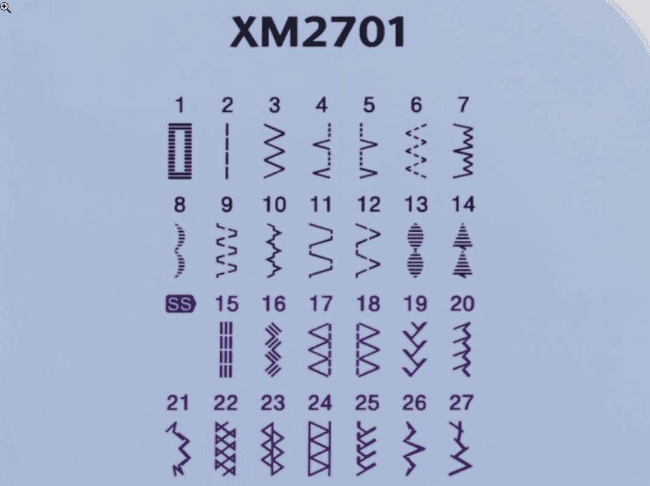 Brother XM2701 Sewing Machine Stitch Patterns