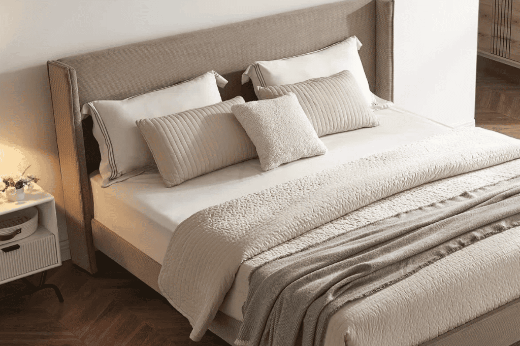 Ebern Designs Luxury Modern Corduroy Upholstered Bed Frame