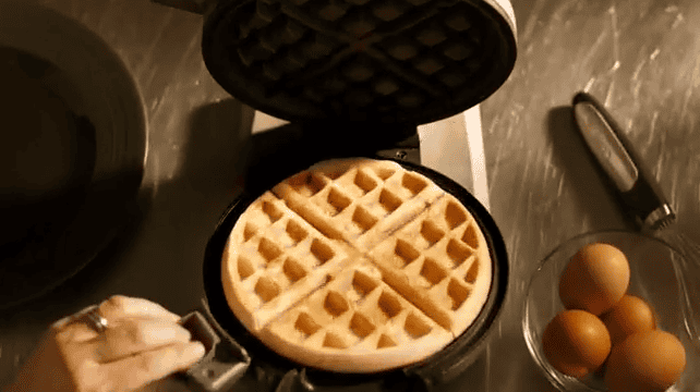 Cuisinart Vertical Belgian Waffle Maker in Use