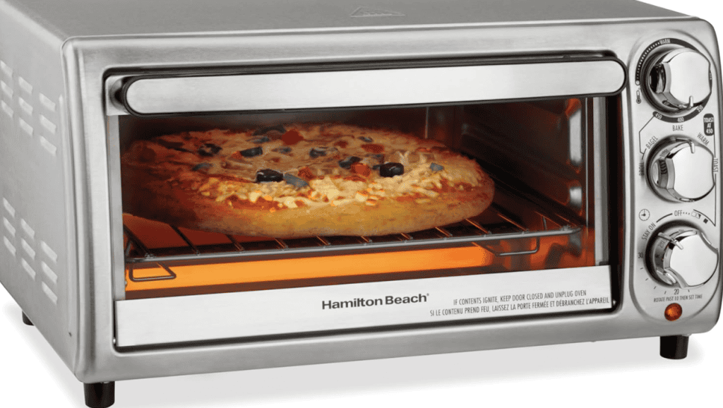 Hamilton Beach 4-Slice Toaster Oven In Use