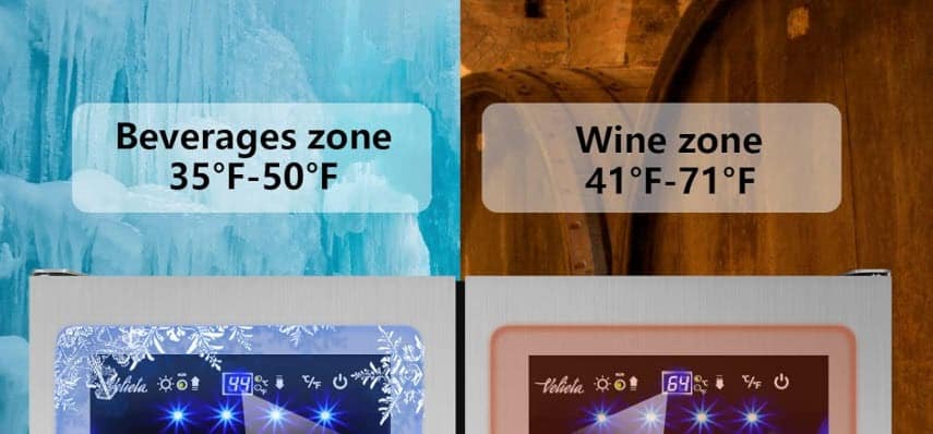Velieta Wine and Beverage Refrigerator Temperature Zones