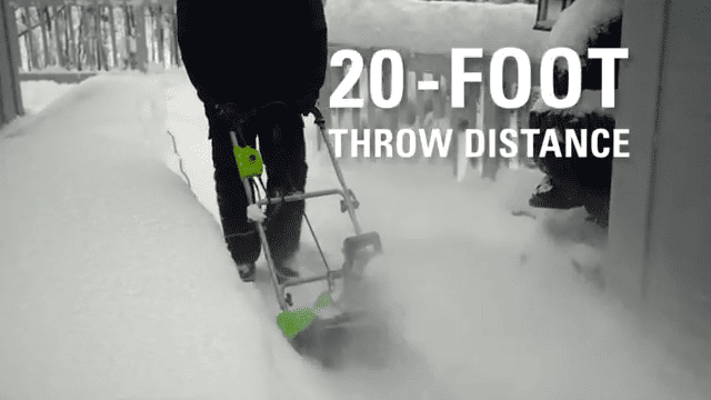 Greenworks 13 Amp Electric Snow Blower Throw Distance