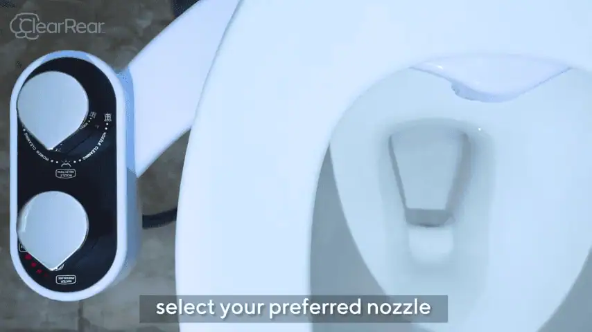 Clear Rear Bidet Attachment Controls