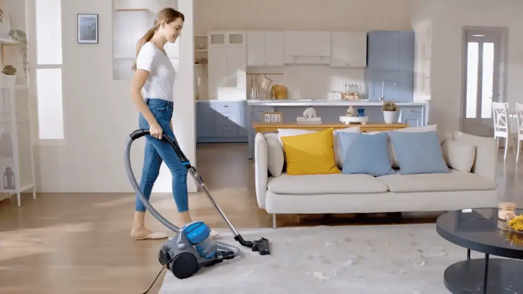 Eureka Bagless Canister Vacuum in Use