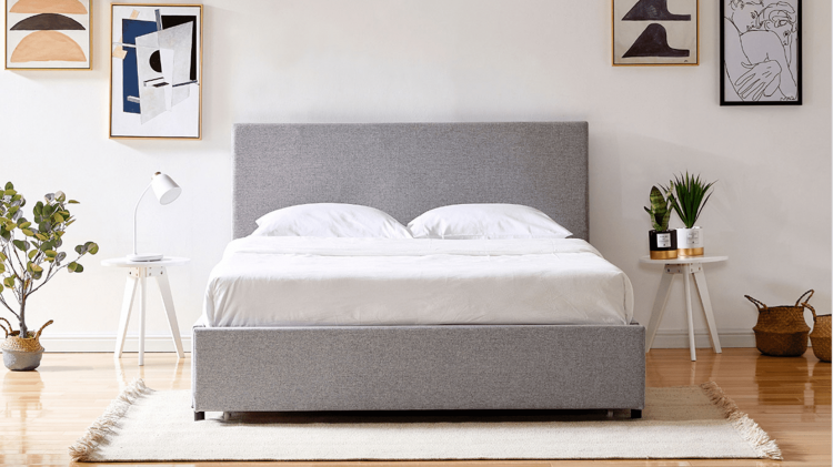 Silk & Snow Bed Frame with Storage