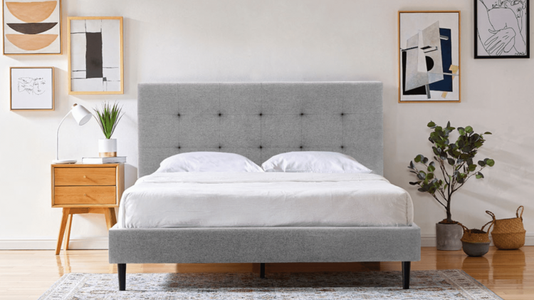 Silk & Snow Upholstered Bed Frame